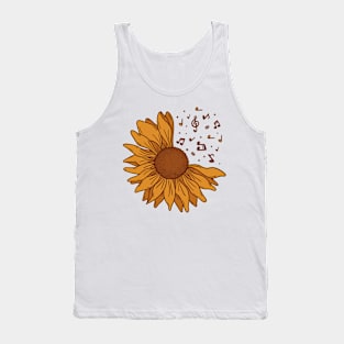 Sunflower musical notes Tank Top